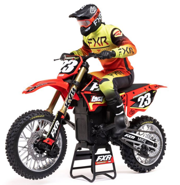 LOSI Promoto-MX Red RC Motorcycle RTR FXR Racing Scheme 1:4 - LOS06000T1