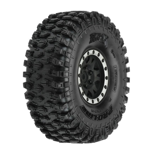 PROLINE HYRAX 1.9in Fr/Rr G8 Tyres on Impulse Black Wheels w/ Silver Bead Lock 2pcs - PRO1012813