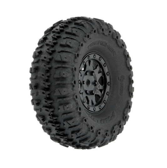 PROLINE 1:24 Trencher Fr/Rr 1.0in Tyres on 7mm Black Impulse Wheels 4pcs - PRO1020910