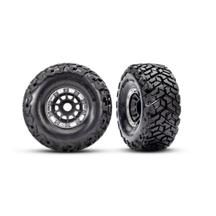 TRAXXAS Maxx Belted SC Directional Tyres on Satin Black 10-Spoke Wheels suit Maxx Slash 17mm 2pcs - 10272-BLK