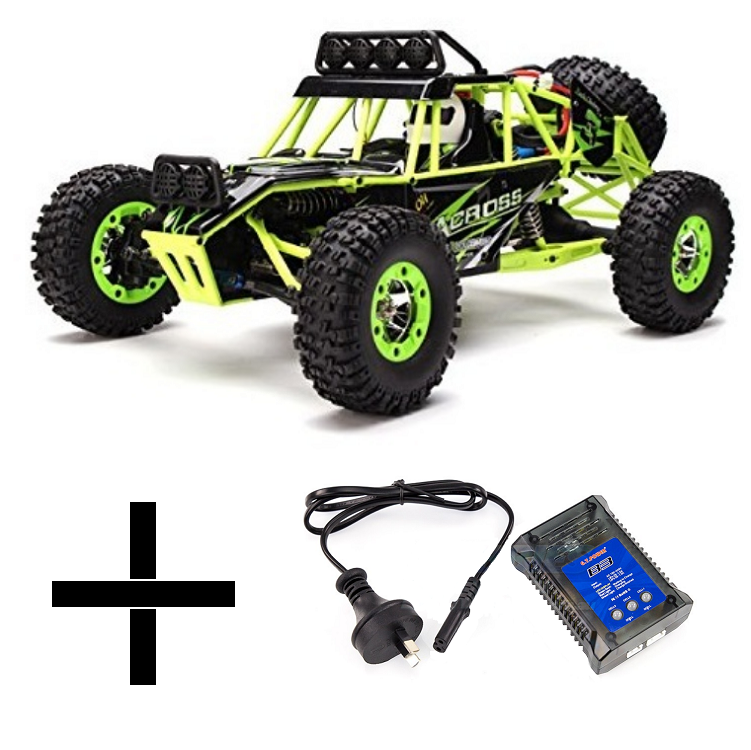 WLTOYS 1:12 ACROSS Gen2 4WD Rockracer + 1 Hour Charger Bundle - WL12428+Charger