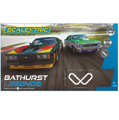 SCALEXTRIC Bathurst Legends Slot Car Set Holden A9X Torana vs Ford XC Falcon - C1454SF