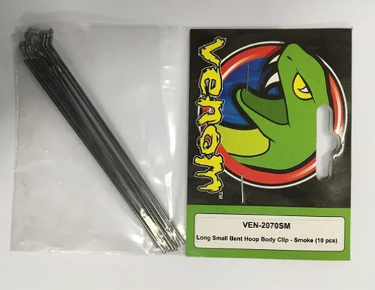 VENOM Long Body Pin Smoke w/ Angled Hoop 10pcs - VEN-2070SM