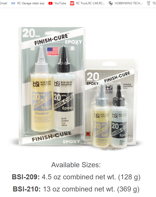 BSI Finish Cure 20min Epoxy 128g - BSI209