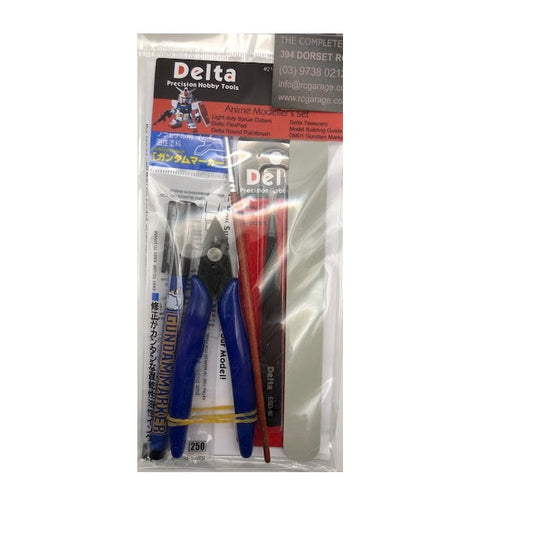 DELTA Anime Modellers Tool Set w/ Sprue Cutters, FlexPad, Paintbrush, Tweezers, Gundam Marker - DL21004