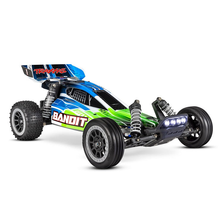 TRAXXAS BANDIT 2wd BUGGY Green w/ LED Lights, Battery & Charger 24054-61GRN