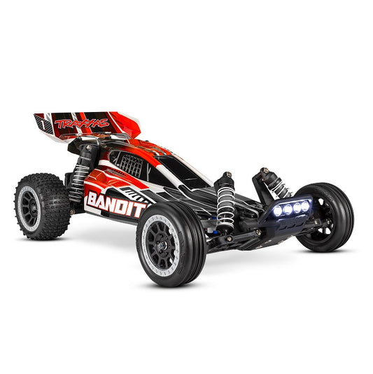 TRAXXAS BANDIT 2wd BUGGY Red/ Black w/ LED Lights, Battery & Charger 24054-61RBLK