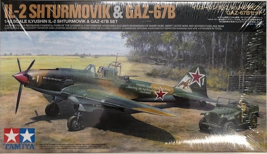 TAMIYA Ilyushin IL-2 Shturmovik w/ GAZ-67B Soviet Field Car 1:48 - 25212