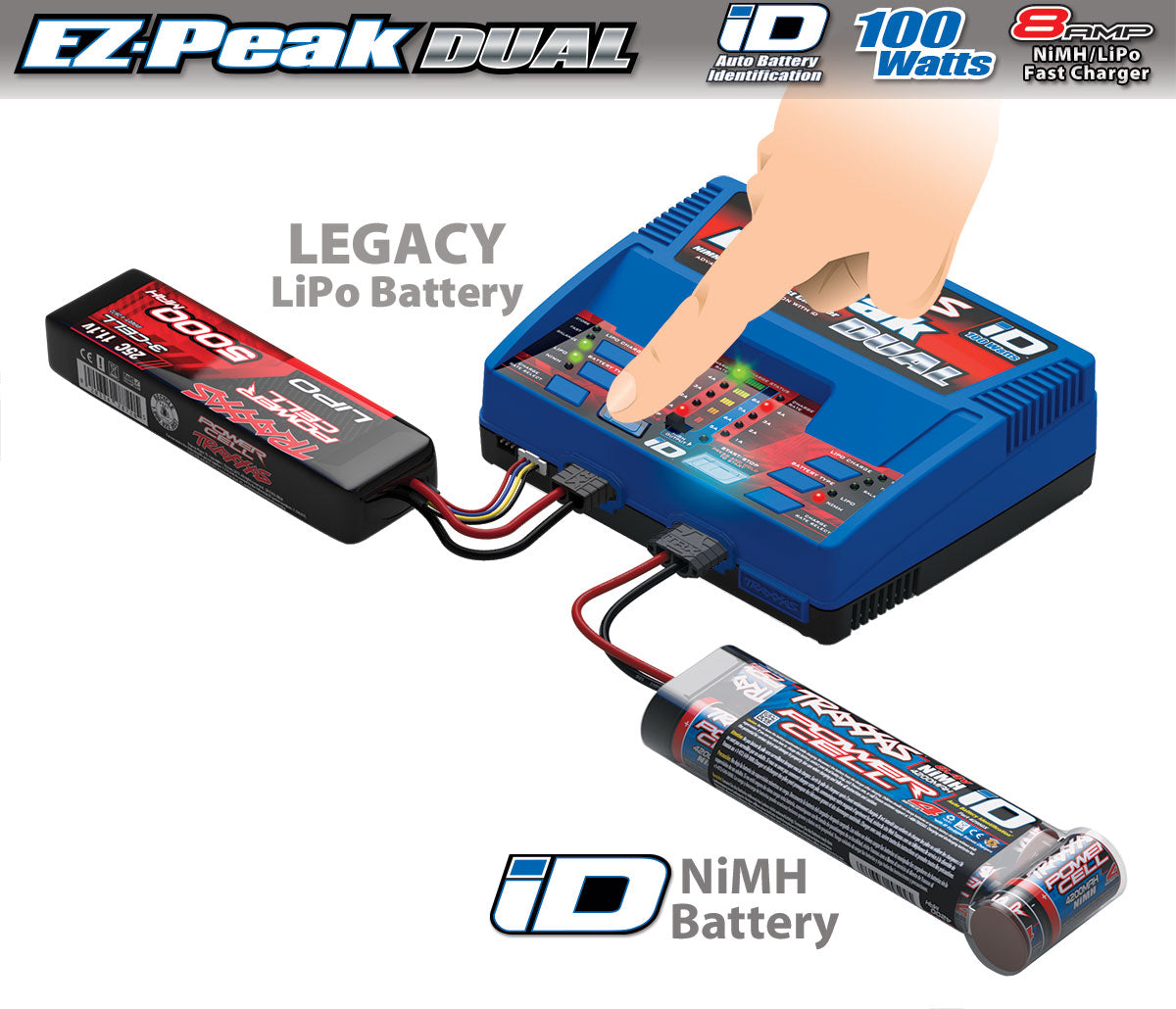 TRAXXAS EZ-Peak 100W Dual Nimh/ Lipo Battery Charger - 2972A