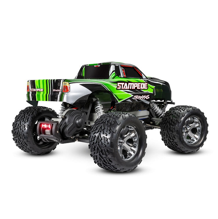 TRAXXAS STAMPEDE 2wd MONSTER TRUCK Green w/ LED Lights, Battery & Charger 36054-61GRN