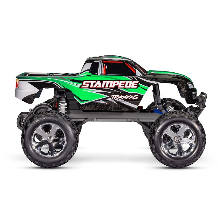 TRAXXAS STAMPEDE 2wd MONSTER TRUCK Green w/ LED Lights, Battery & Charger 36054-61GRN