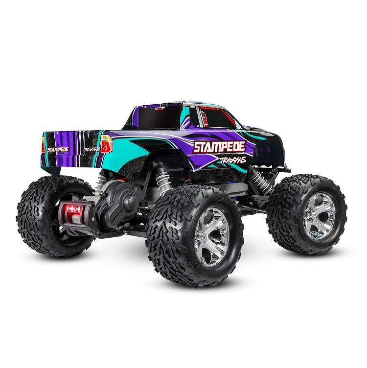 TRAXXAS STAMPEDE 2wd MONSTER TRUCK Purple w/ LED Lights, Battery & Charger 36054-61PRPL