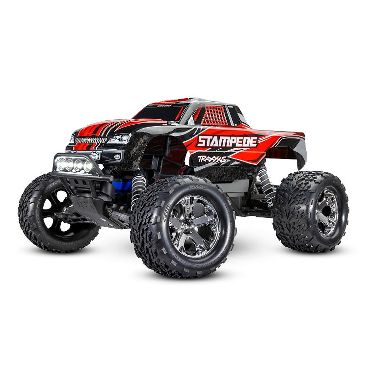 TRAXXAS STAMPEDE 2wd MONSTER TRUCK Red w/ LED Lights Battery & Charger 36054-61RED