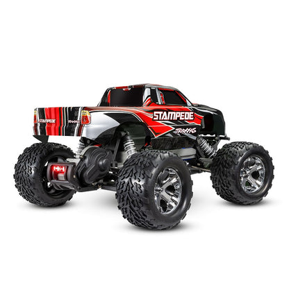 TRAXXAS STAMPEDE 2wd MONSTER TRUCK Red w/ LED Lights Battery & Charger 36054-61RED