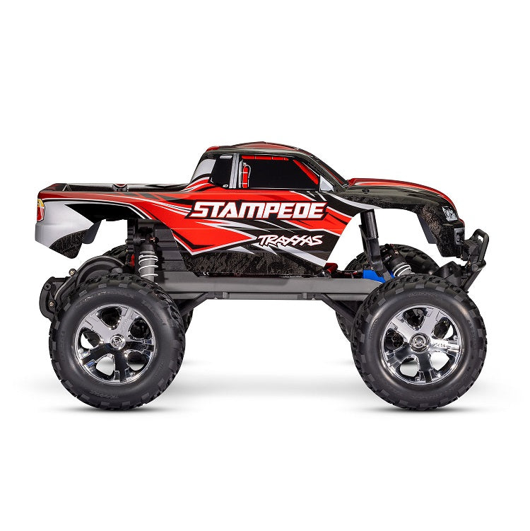 TRAXXAS STAMPEDE 2wd MONSTER TRUCK Red w/ LED Lights Battery & Charger 36054-61RED