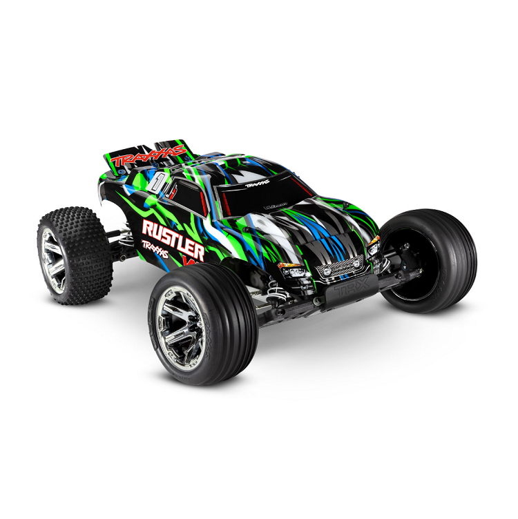 TRAXXAS RUSTLER VXL 2wd Stadium Truck Green 3500kv Brushless Motor, Magnum 272R Trans - 37076-74GRN