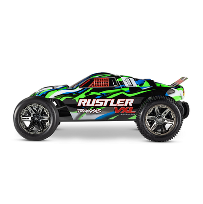 TRAXXAS RUSTLER VXL 2wd Stadium Truck Green 3500kv Brushless Motor, Magnum 272R Trans - 37076-74GRN