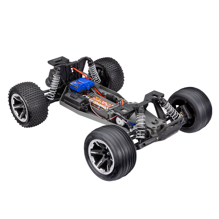 TRAXXAS RUSTLER 2wd Stadium Truck Pink w/ Battery & USB-C Charger chassis detail - 37254-8PINK