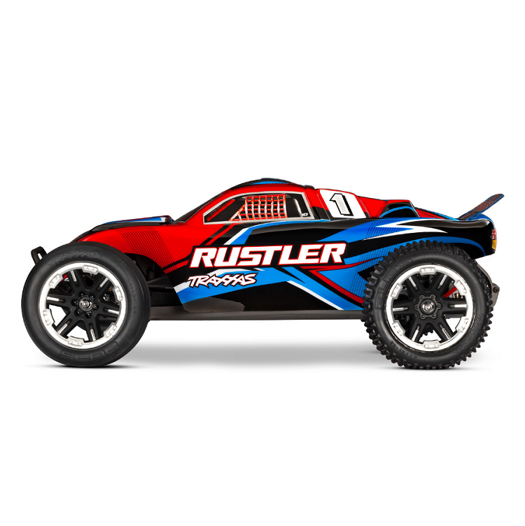 TRAXXAS RUSTLER 2wd Stadium Truck Red w/ Battery & USB-C Charger - 37254-8RED