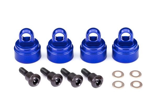 TRAXXAS Shock Caps Blue Aluminium w/ Screws 4pcs/ea - 3767A