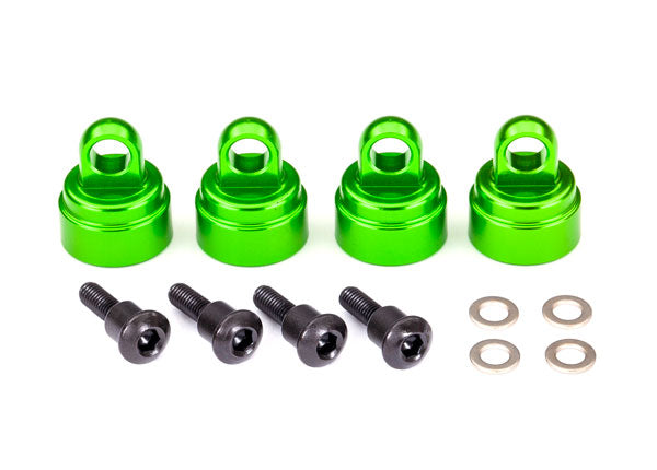 TRAXXAS Shock Caps Green Aluminium w/ Screws 4pcs/ea - 3767G