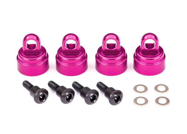 TRAXXAS Shock Caps Pink Aluminium w/ Screws 4pcs/ea - 3767P