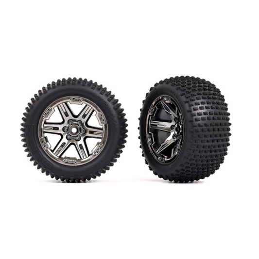 TRAXXAS Alias Step Pin Tyres on 2.8in RXT Black Chrome Wheels 2pcs - 3772R