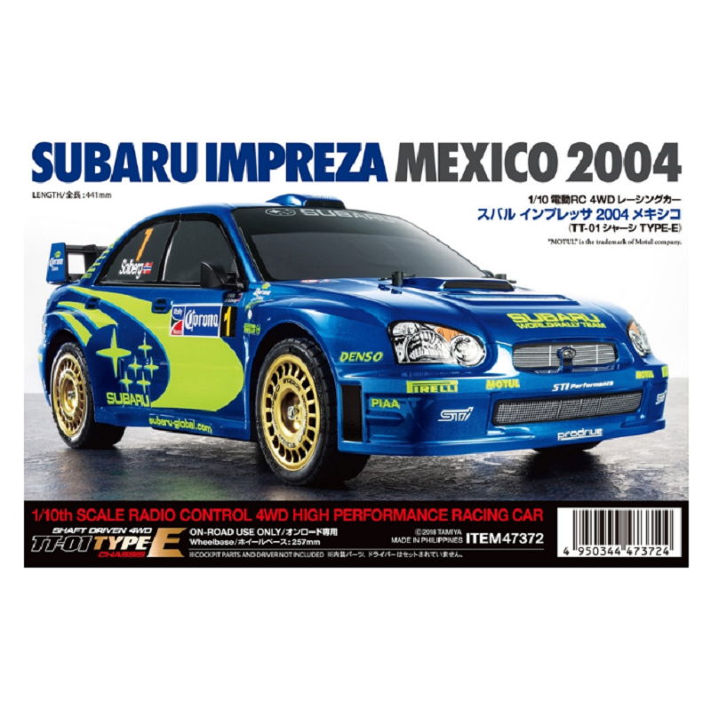 TAMIYA 2004 SUBARU IMPREZA Mexico TT-01E Kit 1:10 NO ESC - T47372A