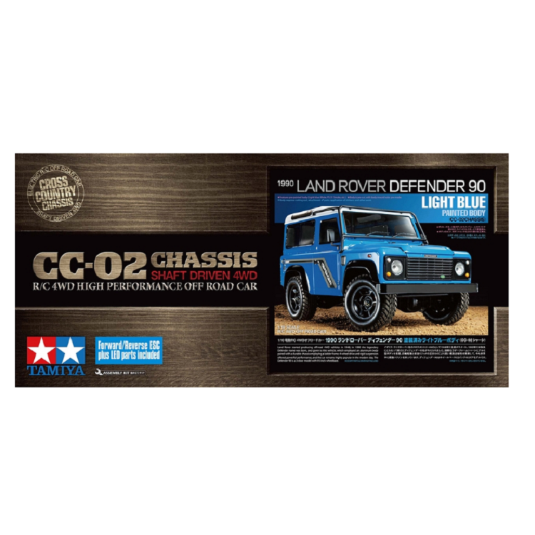 TAMIYA LAND ROVER DEFENDER 90 CC-02 Light Blue Painted NO ESC Kit 1:10 - T47478A