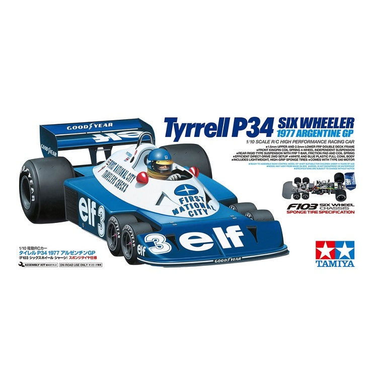 TAMIYA TYRRELL P34 6 WHEELER 1977 Argentine F1 GP NO ESC Kit 1:10 - T47486