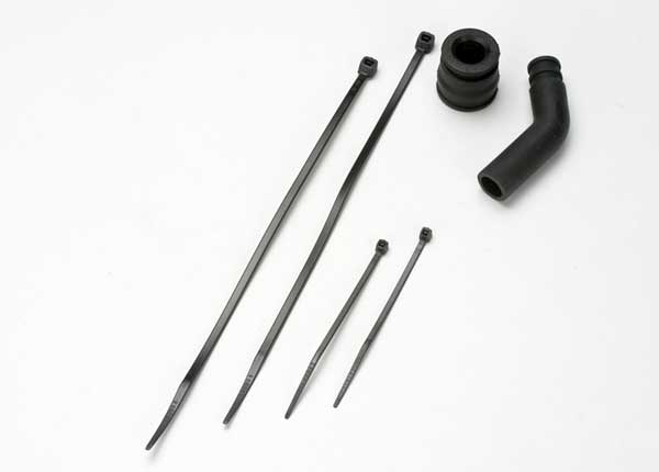 TRAXXAS Exhaust Pipe Coupler Black Rubber w/ Zip Ties - 5245X