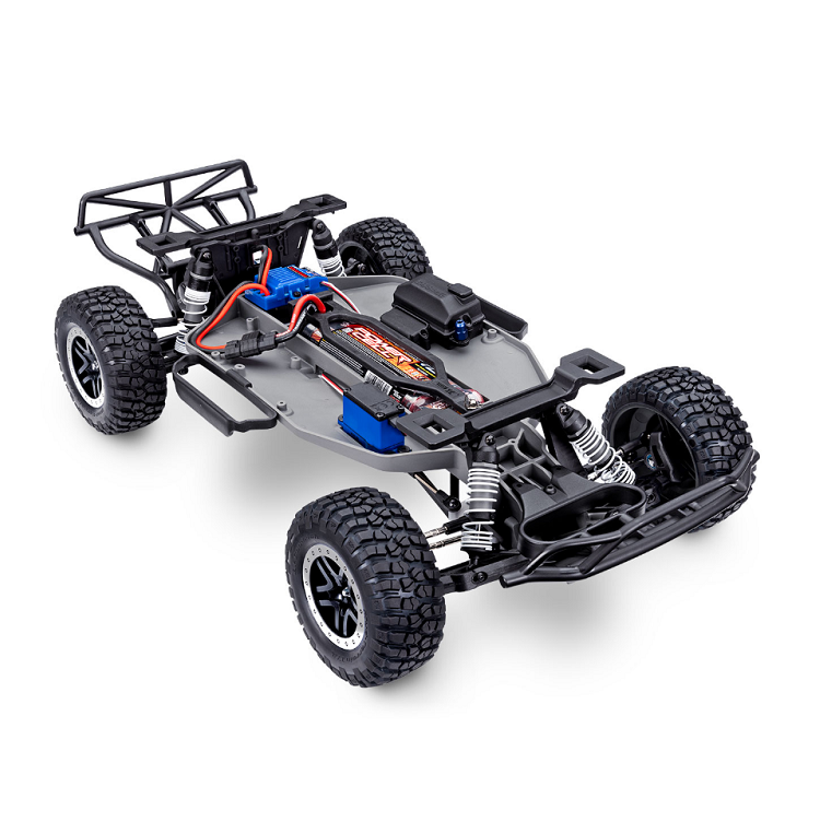 TRAXXAS SLASH 2wd Short Course Truck Blue w/  Battery & USB-C Charger chassis detail - 58234-8BLUE