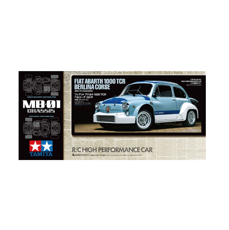 TAMIYA Fiat Abarth 1000 TCR Berlina Corse MB-01 Kit 1:10 NO ESC - 58721A