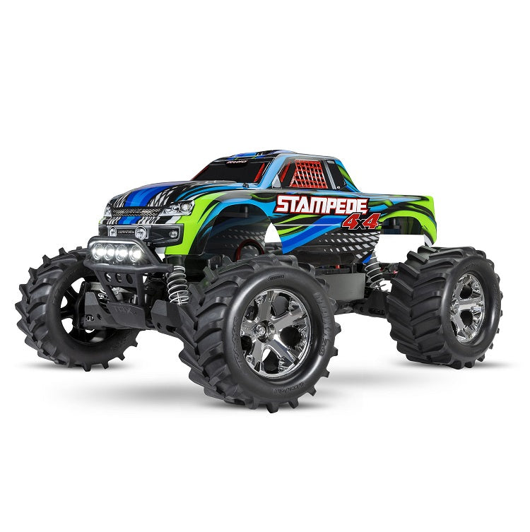 TRAXXAS STAMPEDE 4wd Monster Truck Blue w/ LED Lights, Brushed Motor, Battery & Charger - 67054-61BLU