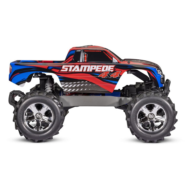 TRAXXAS STAMPEDE 4wd Monster Truck Red w/ LED Lights, Brushed Motor, Battery & Charger - 67054-61RED