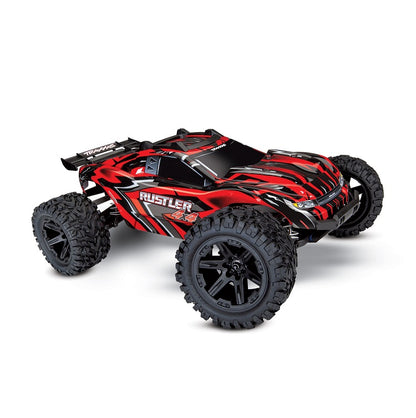 TRAXXAS RUSTLER 4wd Stadium Truck Red w/ Battery and Charger - 67064-1RED