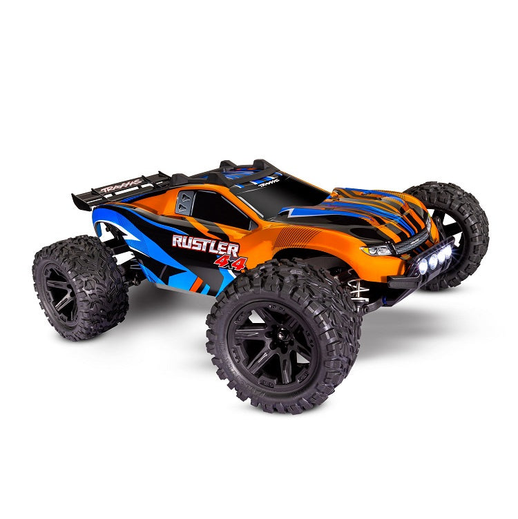 TRAXXAS RUSTLER 4WD STADIUM TRUCK Orange w/ LED Lights, Battery & Charger 67064-61ORNG