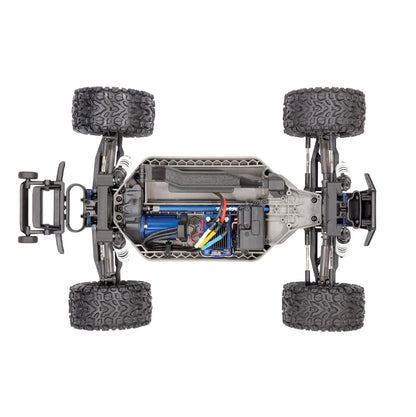 TRAXXAS RUSTLER 4wd VXL Stadium Truck Green w/ 3500kv Brushless Motor chassis detail - 67076-4GRN