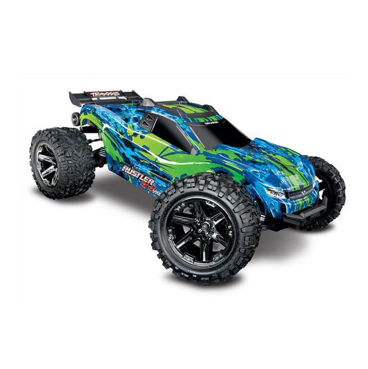 TRAXXAS RUSTLER 4wd VXL Stadium Truck Green w/ 3500kv Brushless Motor - 67076-4GRN