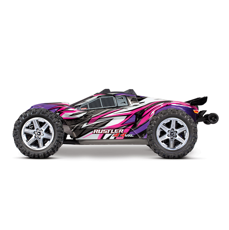 TRAXXAS RUSTLER 4wd VXL Stadium Truck Pink w/ 3500kv Brushless Motor - 67076-4PINK