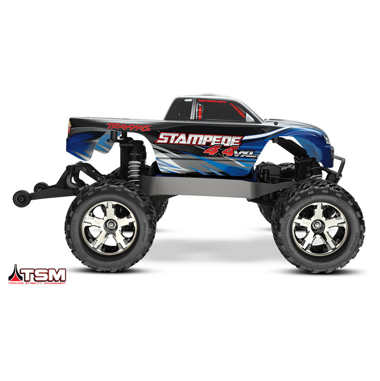 TRAXXAS STAMPEDE 4wd VXL Monster Truck Blue w/ 3500kv Brushless Motor & TSM - 67086-4BLUE