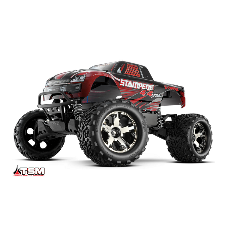 TRAXXAS STAMPEDE 4wd VXL Monster Truck Red w/ 3500kv Brushless Motor & TSM - 67086-4RED