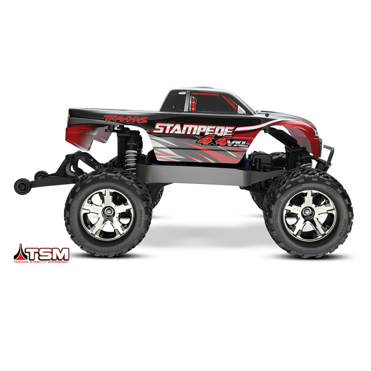 TRAXXAS STAMPEDE 4wd VXL Monster Truck Red w/ 3500kv Brushless Motor & TSM - 67086-4RED