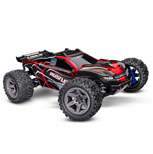 TRAXXAS RUSTLER 4WD BL-2S EHD Red Stadium Truck w/ 3300KV Driveline - 67164-4RED