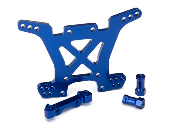 TRAXXAS Rear Shock Tower Blue Aluminium w/ Body Mounts - 6838X