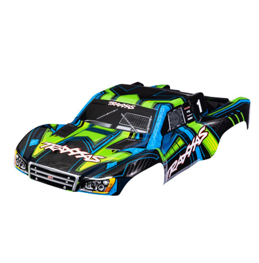 TRAXXAS Green/ Blue Painted Body Shell suit Slash Clipless - 6844-GRN