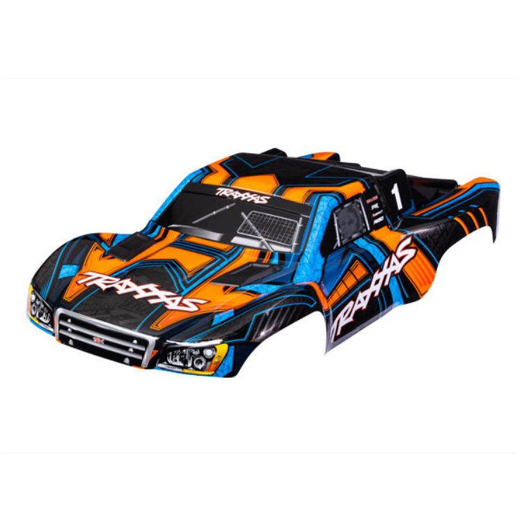 TRAXXAS Orange/ Blue Painted Body Shell suit Slash Clipless - 6844-ORNG