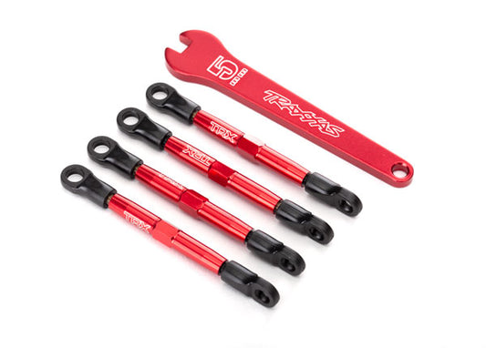 TRAXXAS 1:16 Toe Link Set Red Aluminium Fr/Rr w/ Rod Ends - 7038X