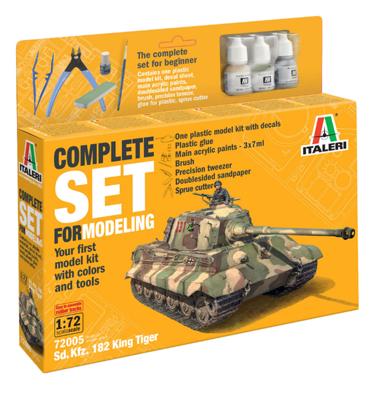 ITALERI King Tiger Tank Starter Set 1:72 - 72005