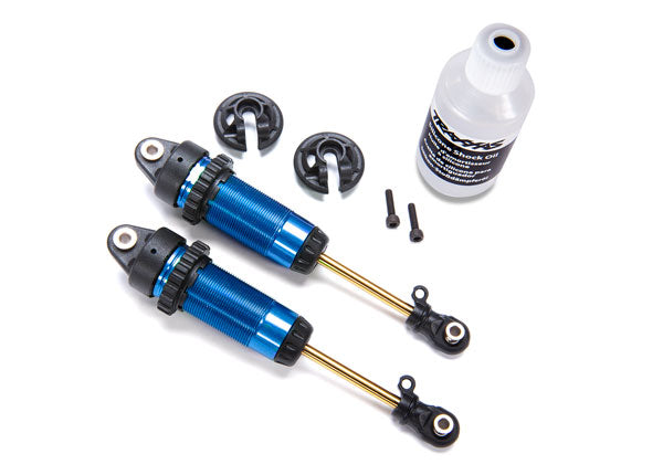 TRAXXAS GTR XX-Long Shocks Blue Aluminium w/ TiN Shafts Assembled NO Springs 2pcs - 7462